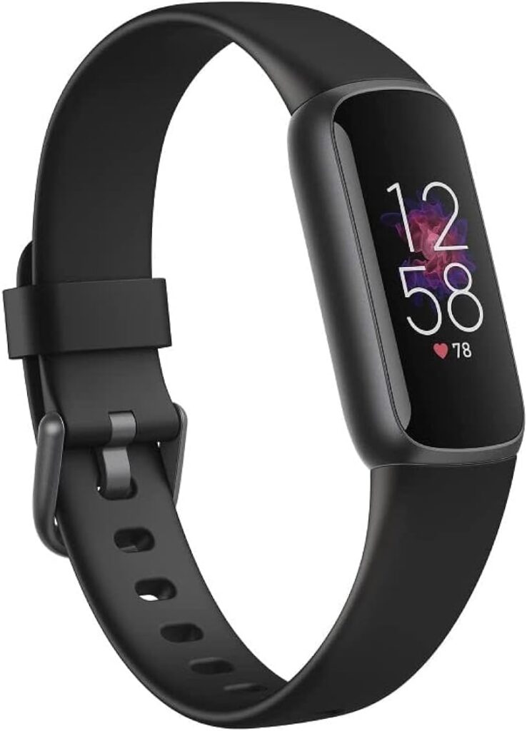 Fitbit Luxe-Fitness and Wellness-Tracker with Stress Management, Sleep-Tracking and 24/7 Heart Rate, Black/Graphite, One Size (S L Bands Included)